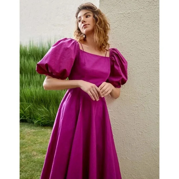 Elegant Purple Midi Dress - Picture 3 of 9